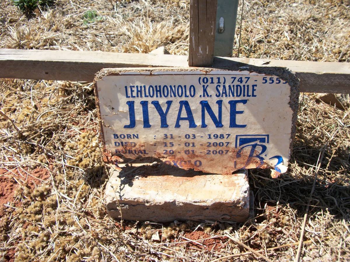 JIYANE Lehlohonolo K. Sandile 1987-2007