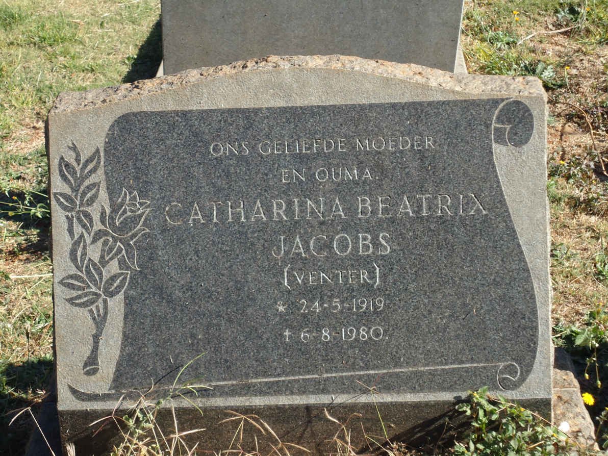 JACOBS Catharina Beatrix nee VENTER 1919-1980