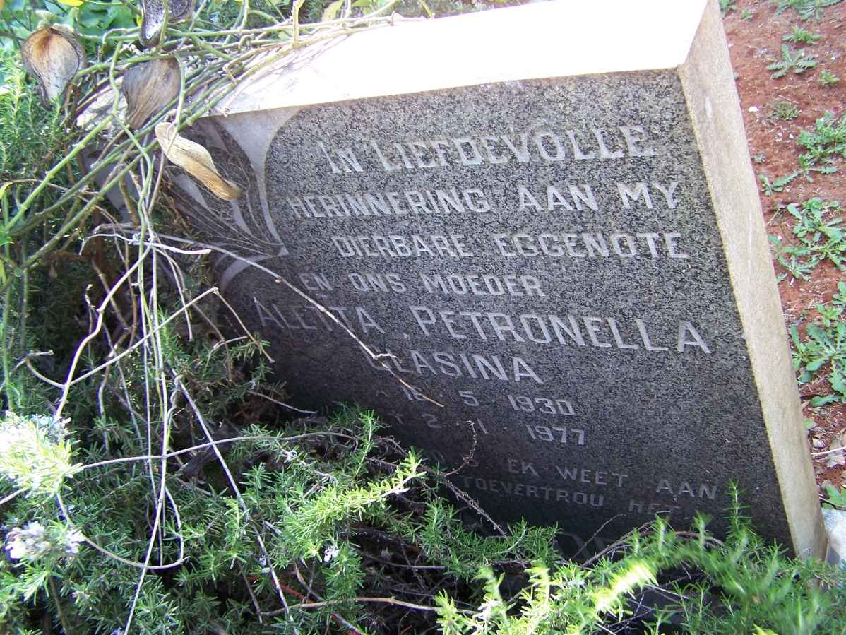 JACOBS Aletta Petronella Clasina 1930-1977