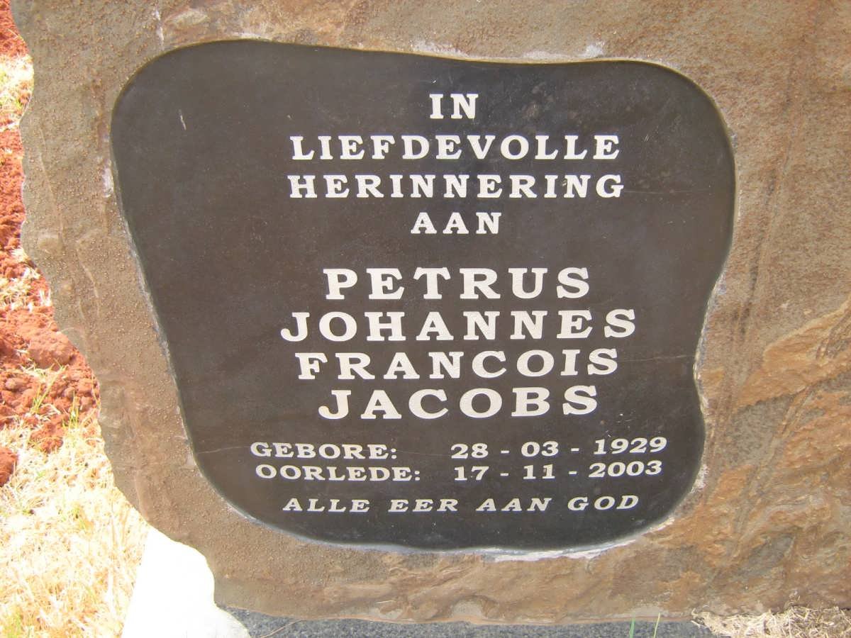 JACOBS Petrus Johannes Francois 1929-2003