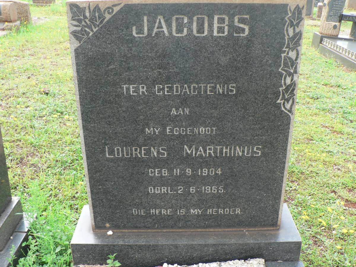 JACOBS Lourens Marthinus 1904-1965