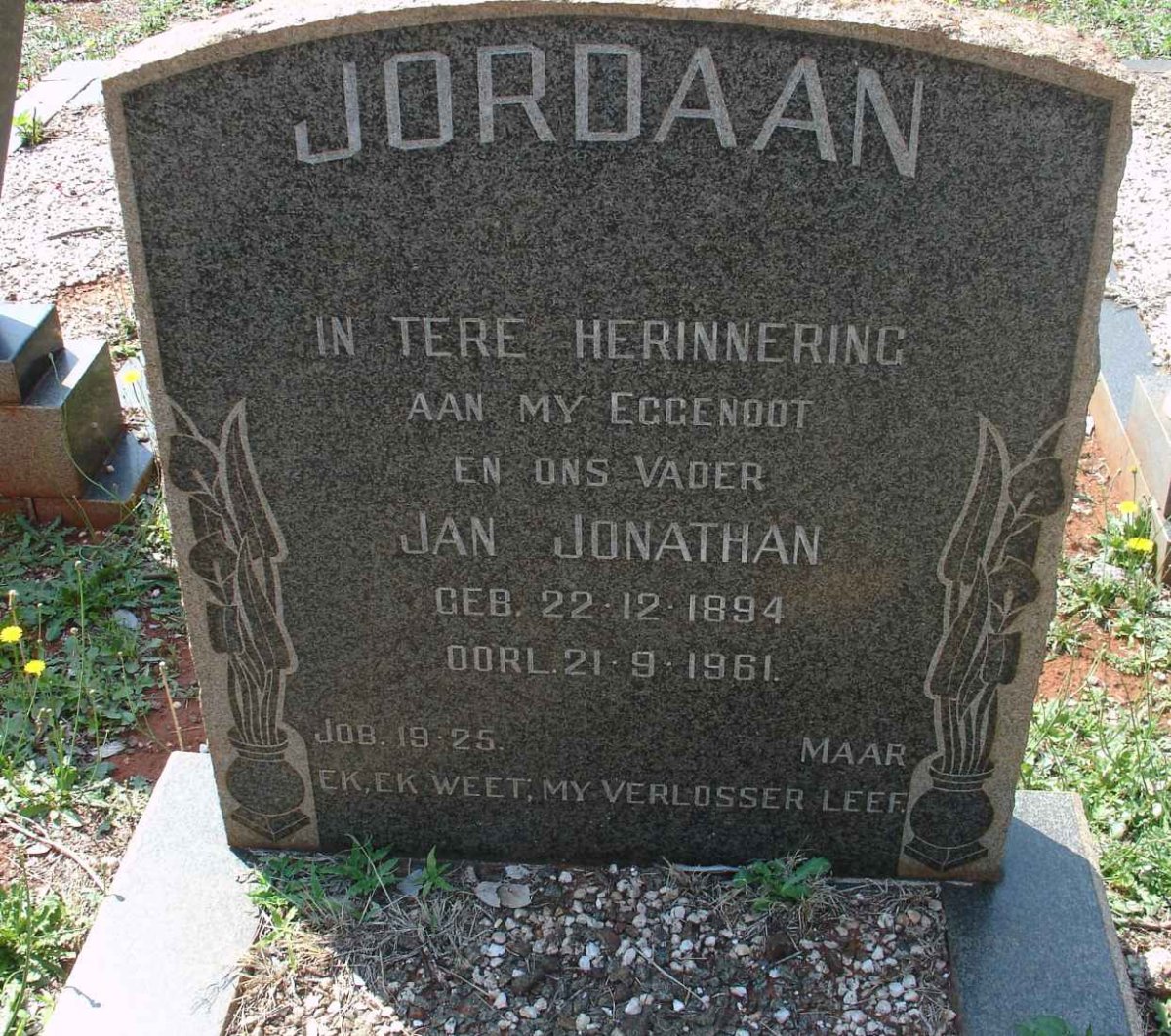 JORDAAN Jan Jonathan 1894-1961