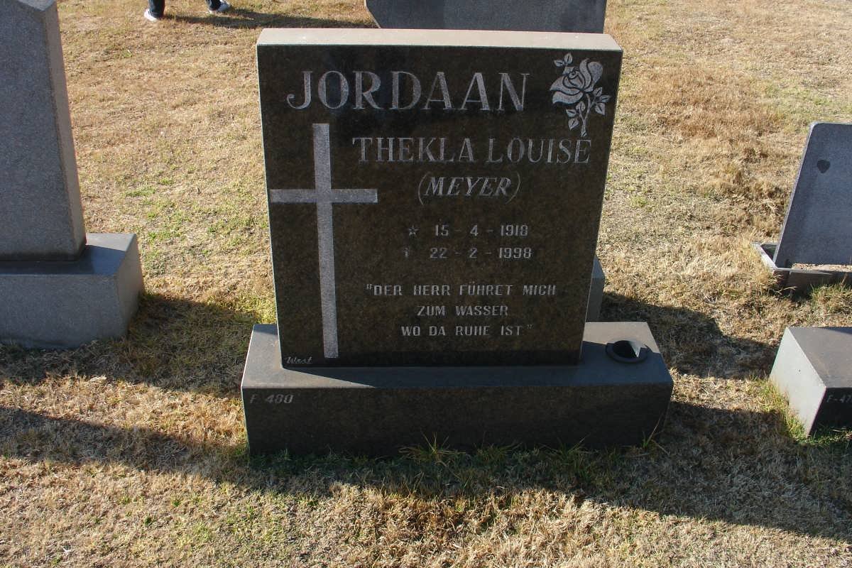 JORDAAN Thekla Louise nee MEYER 1918-1998