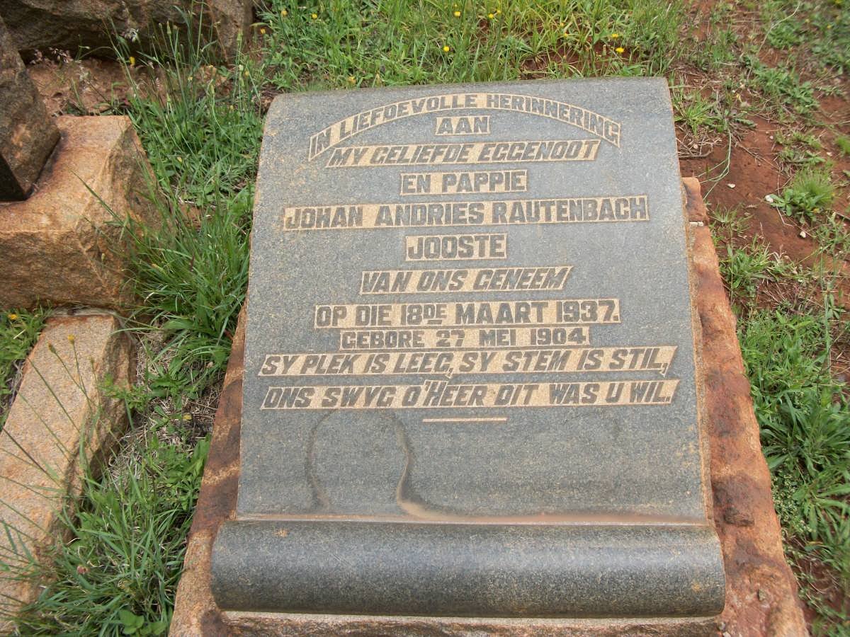JOOSTE Johan Andries Rautenbach 1904-1937