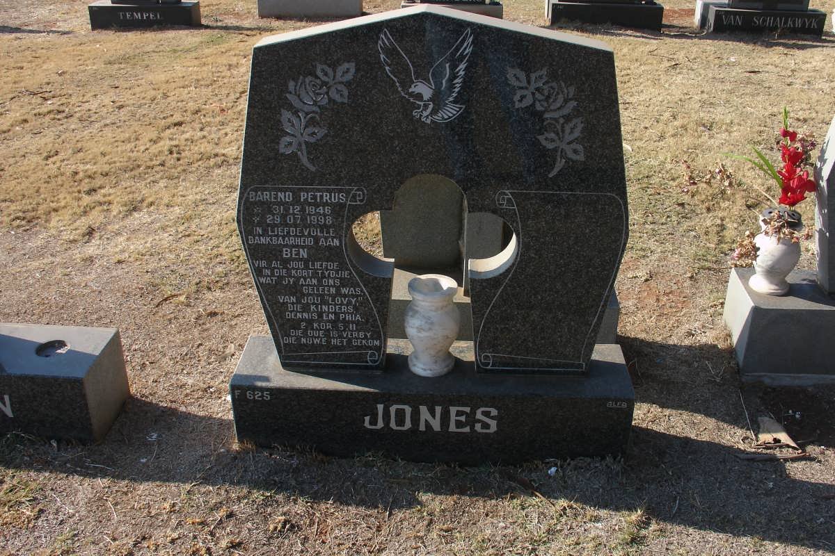 JONES Barend Petrus 1946-1998
