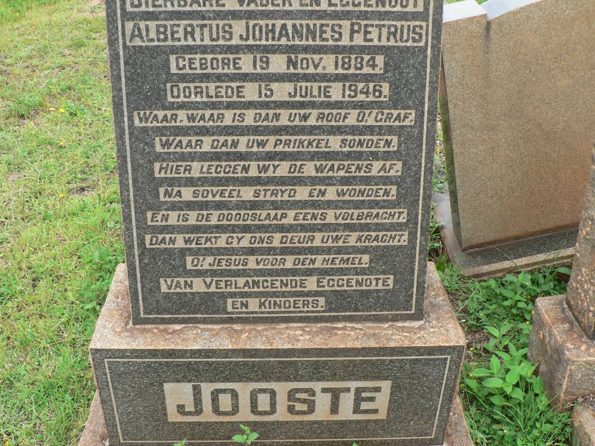 JOOSTE Albertus Johannes Petrus 1884-1946