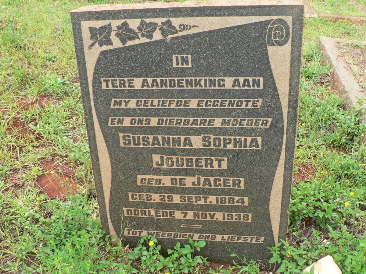 JOUBERT Susanna Sophia nee DE JAGER 1884-1938