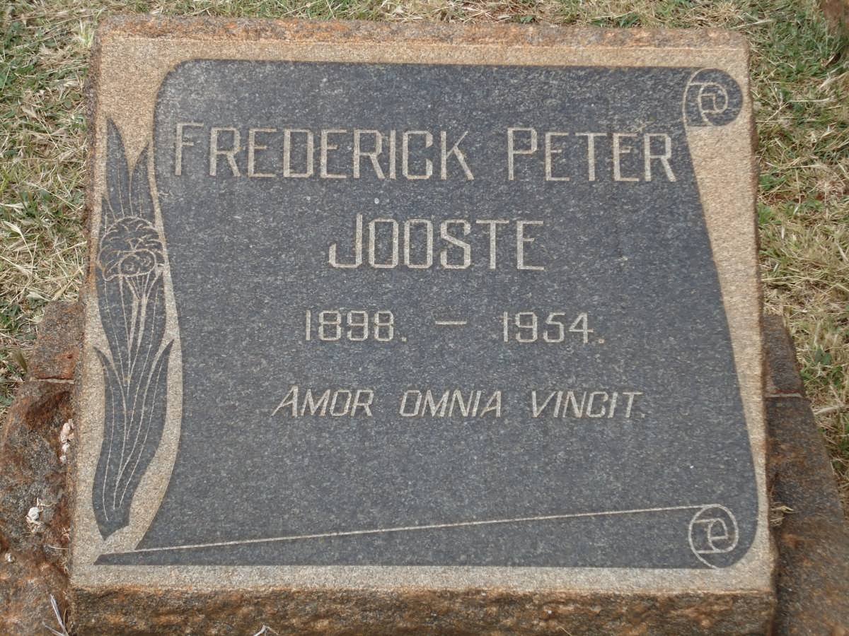 JOOSTE Frederick Peter 1898-1954