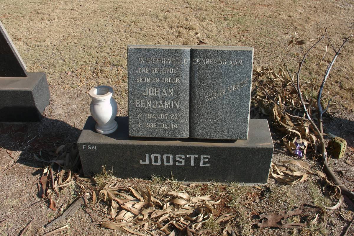 JOOSTE Johan Benjamin 1941-1998
