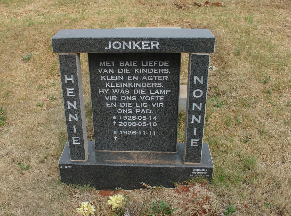 JONKER Hennie 1925-2008 &amp; Nonnie 1926-