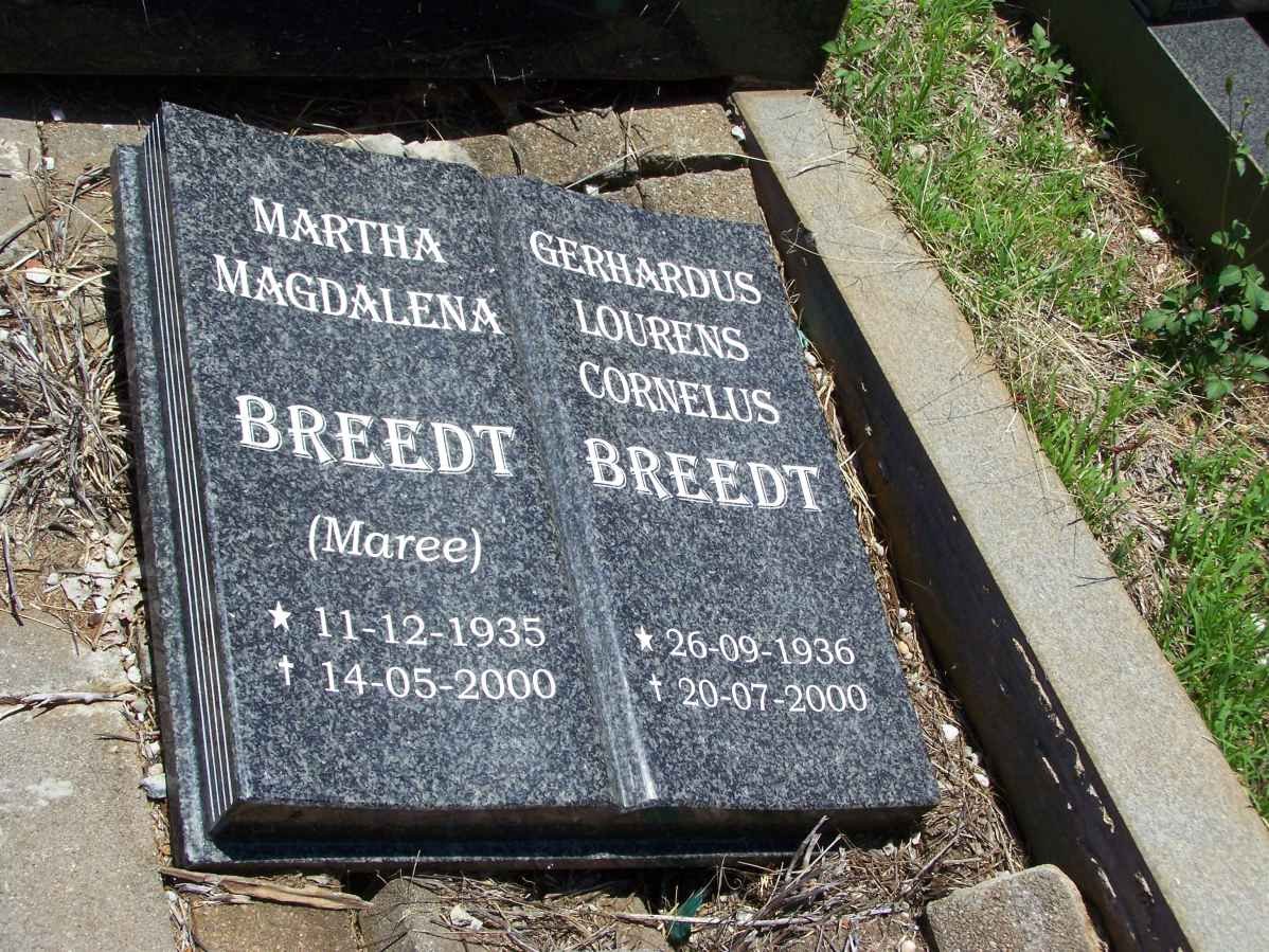 JOOSTE Gerhardus Lourens Cornelius 1936-2000 &amp; Martha Magdalena MAREE 1935-2000