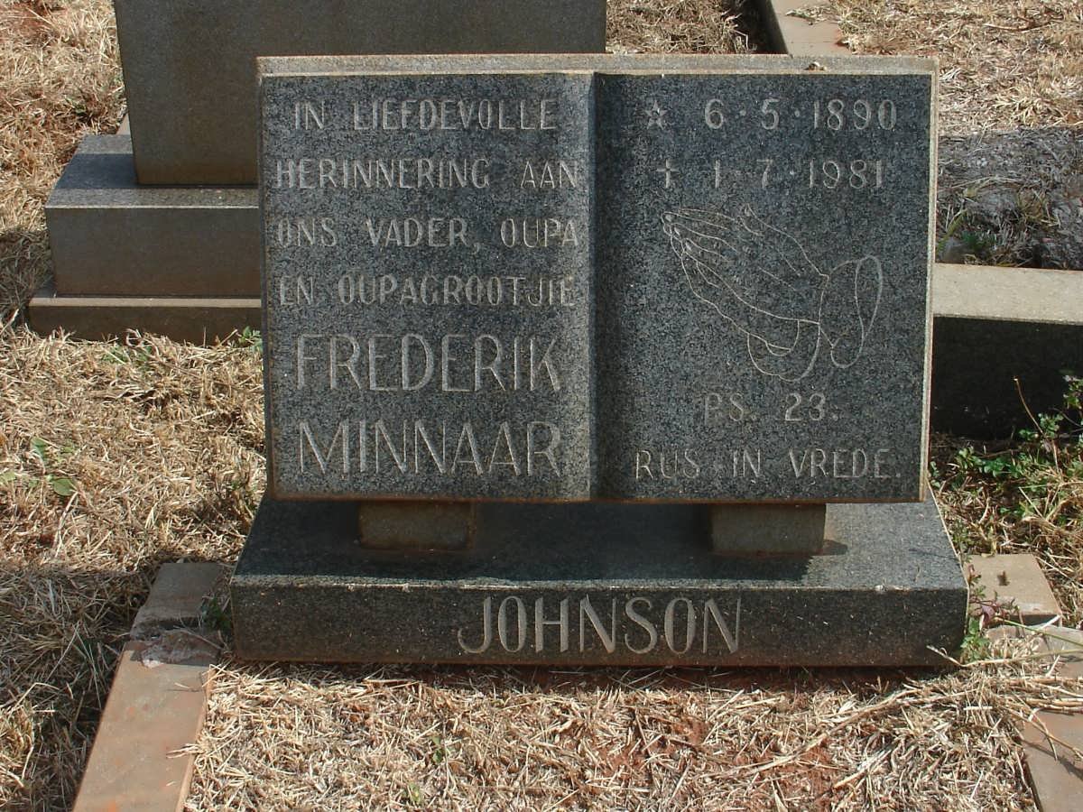 JOHNSON Frederik Minnaar 1890-1981