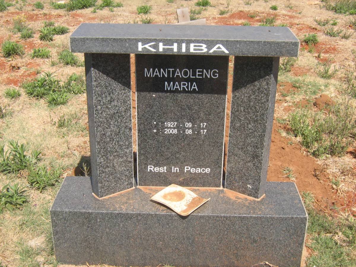 KHIBA Mantaoleng Maria 1927-2008