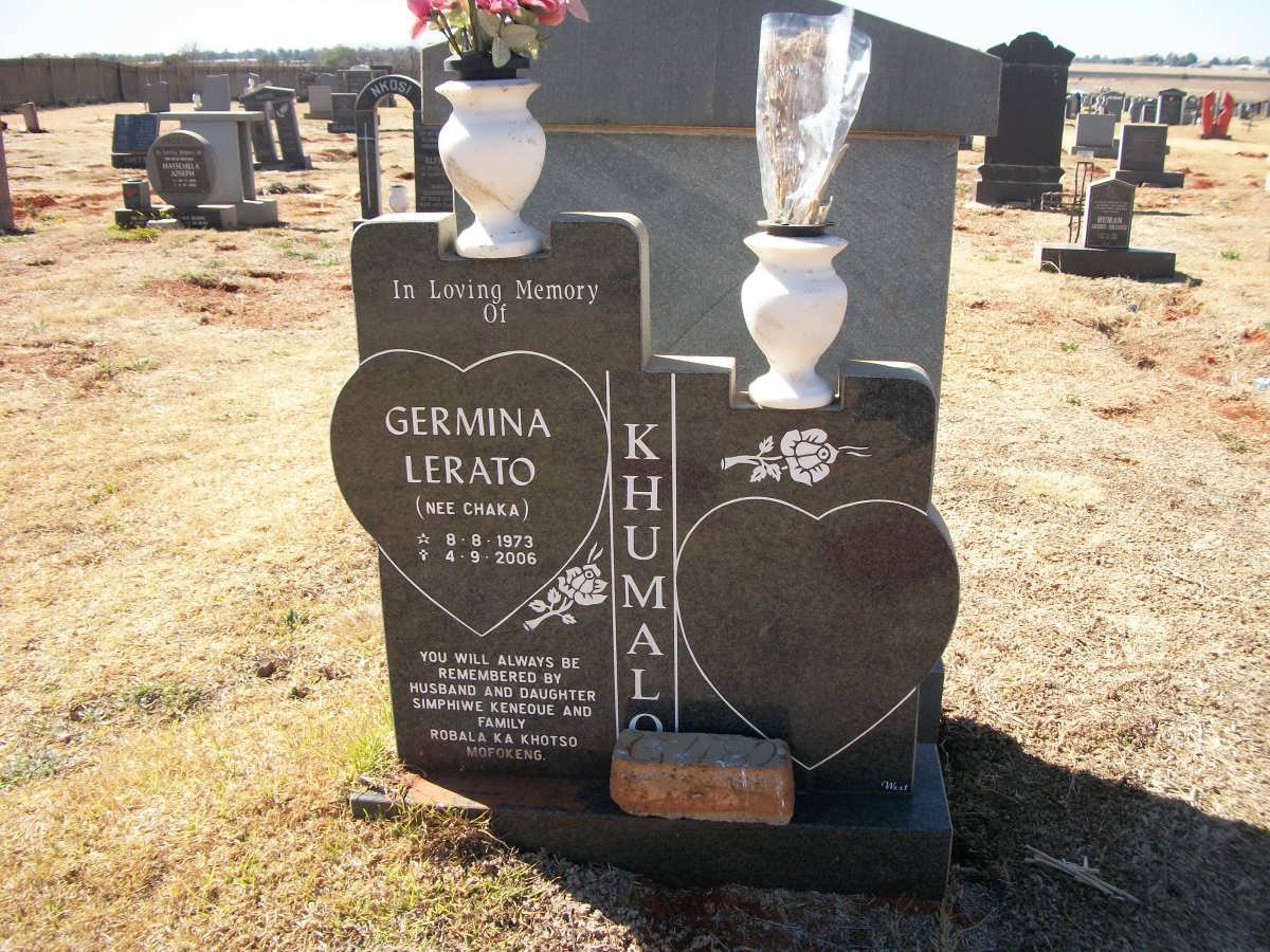KHUMALO Germina Lerato nee CHAKA 1973-2006