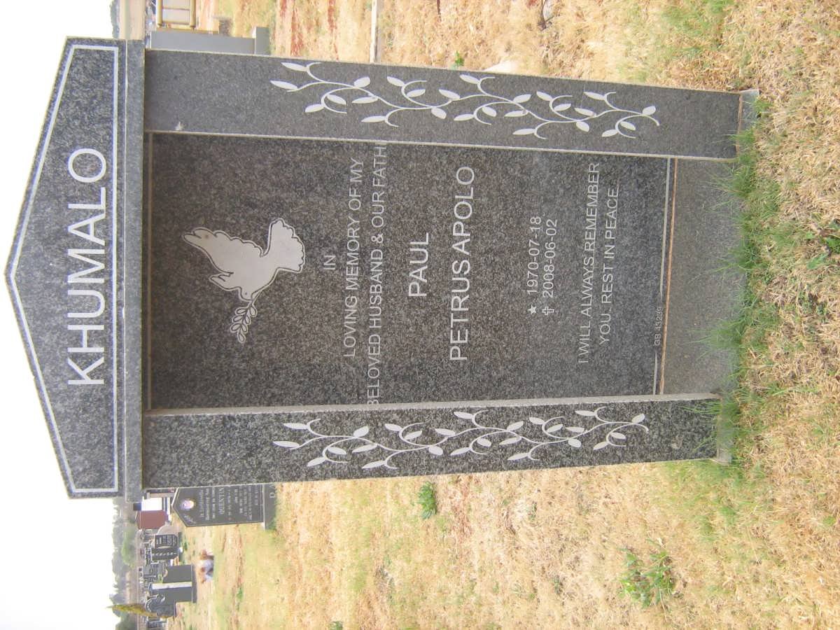KHUMALO Paul Petrus Apolo 1970-2008