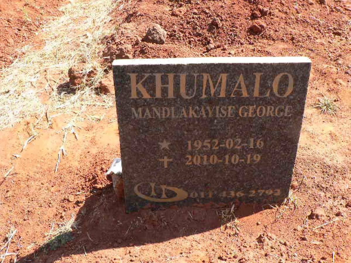 KHUMALO Mandlakayise George 1952-2010