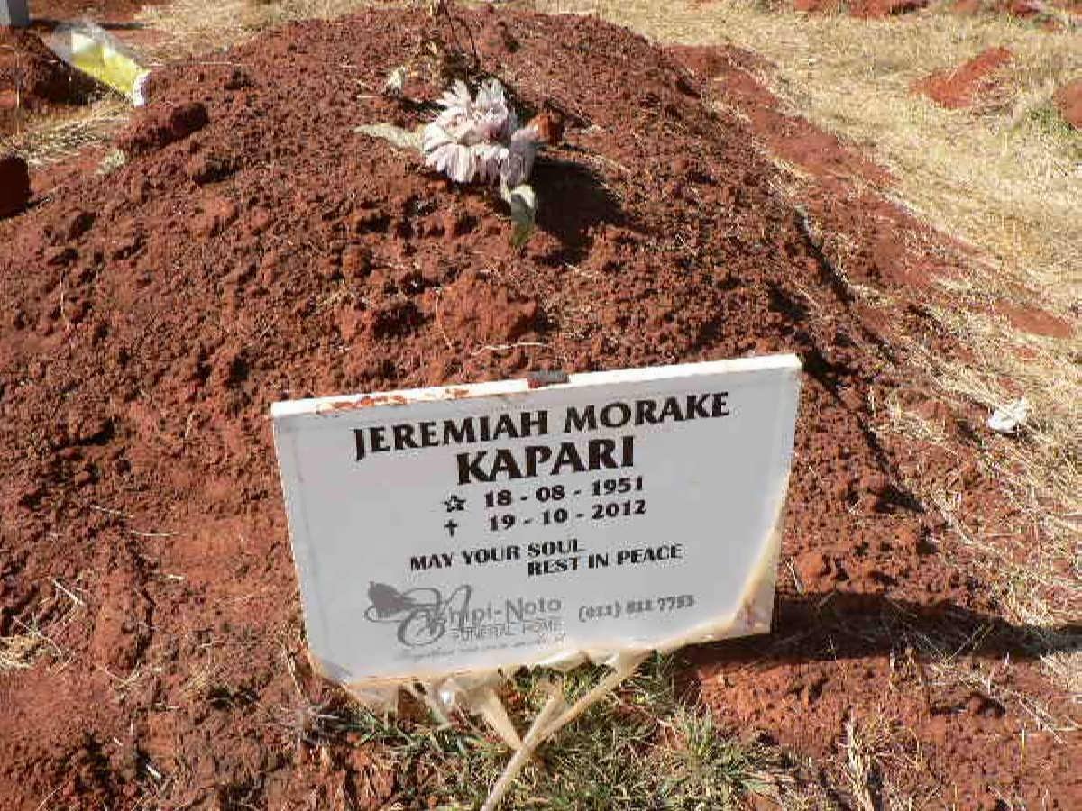 KAPARI Jeremiah Morake 1951-2012