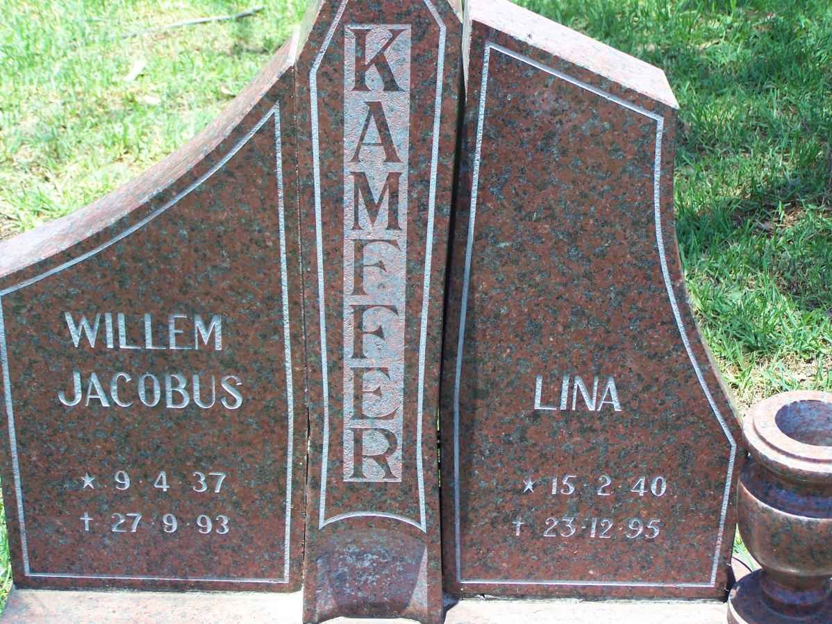 KAMFFER Willem Jacobus 1937-1993 &amp; Lina 1940-1995