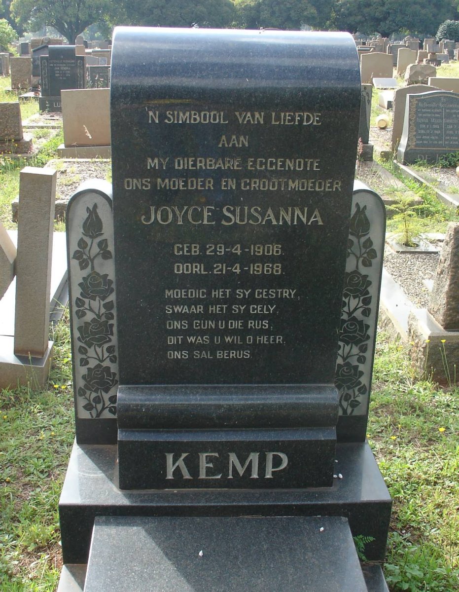 KEMP Joyce Susanna 1906-1968