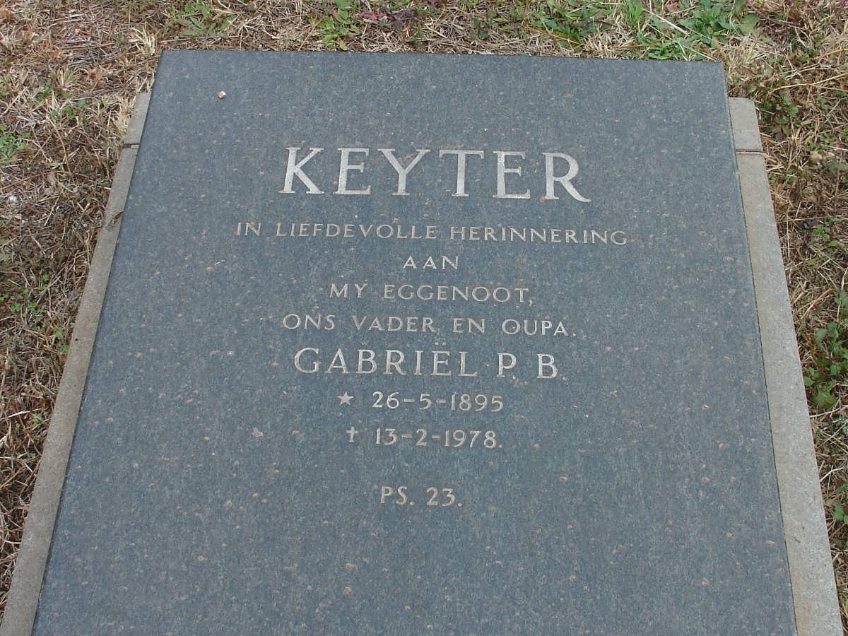 KEYTER Gabriel P.B. 1895-1978
