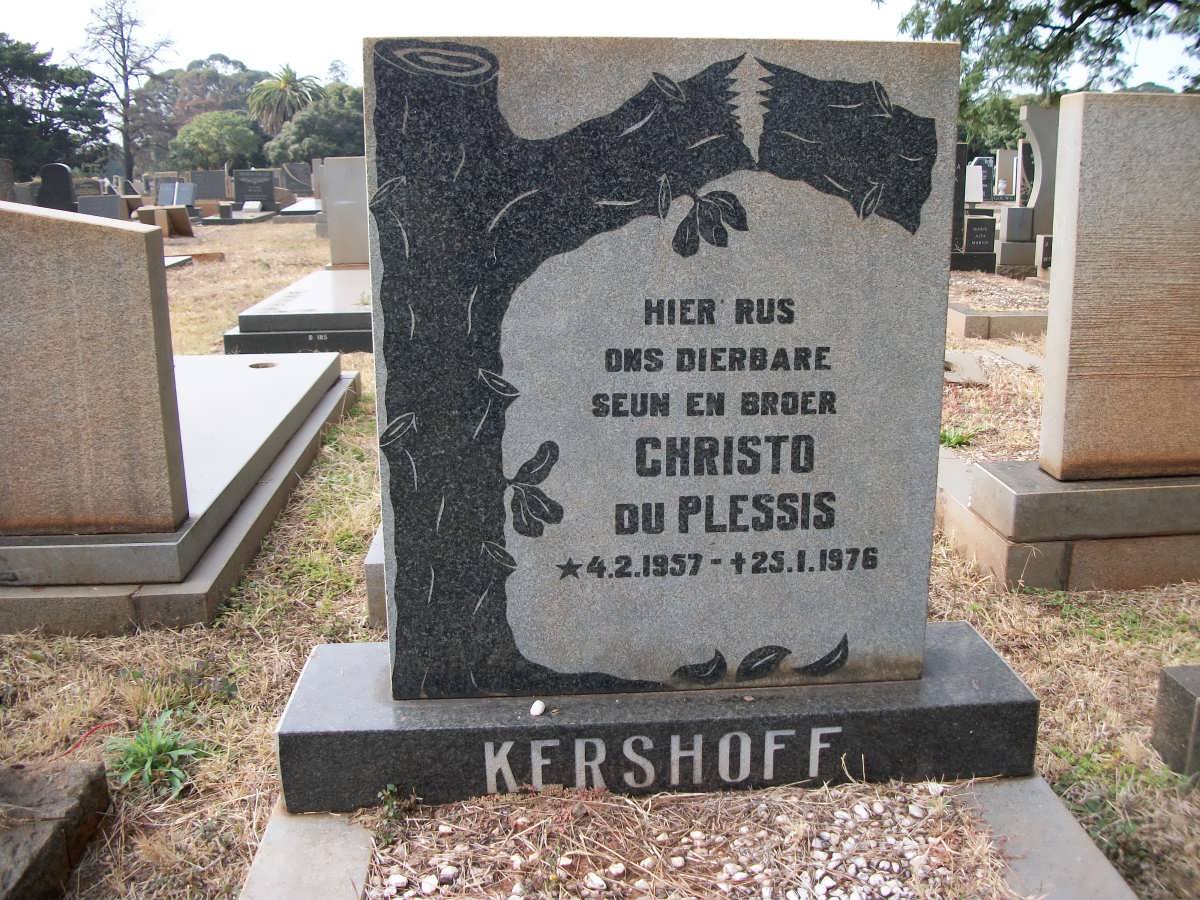 KERSHOFF Christo du Plessis 1957-1976