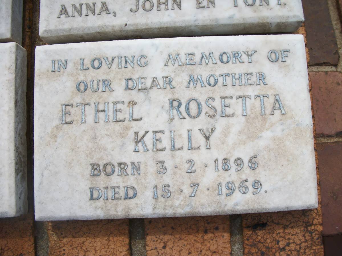 KELLY Ethel Rosetta 1896-1969