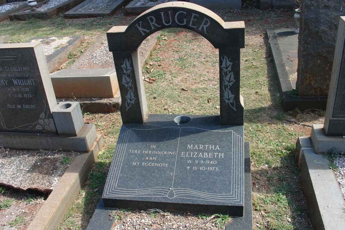 KRUGER Martha Elizabeth 1940-1973