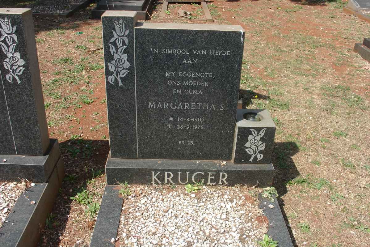 KRUGER Margaretha S. 1910-197?