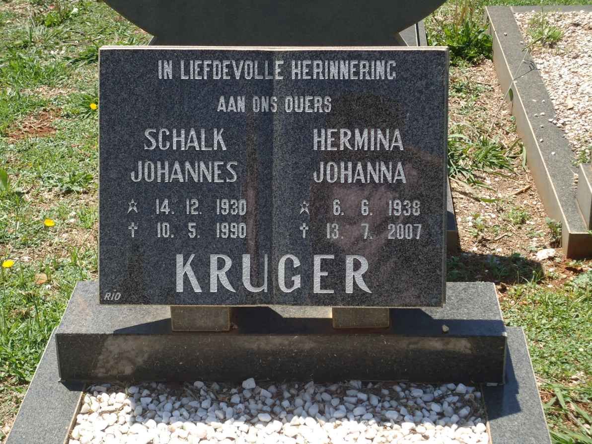 KRUGER Schalk Johannes 1930-1990 &amp; Hermina Johanna 1938-2007