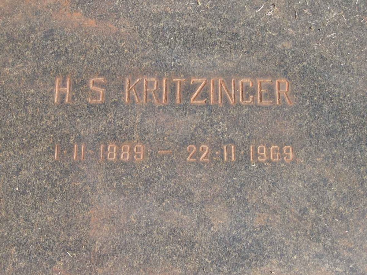 KRITZINGER H.S. 1889-1969