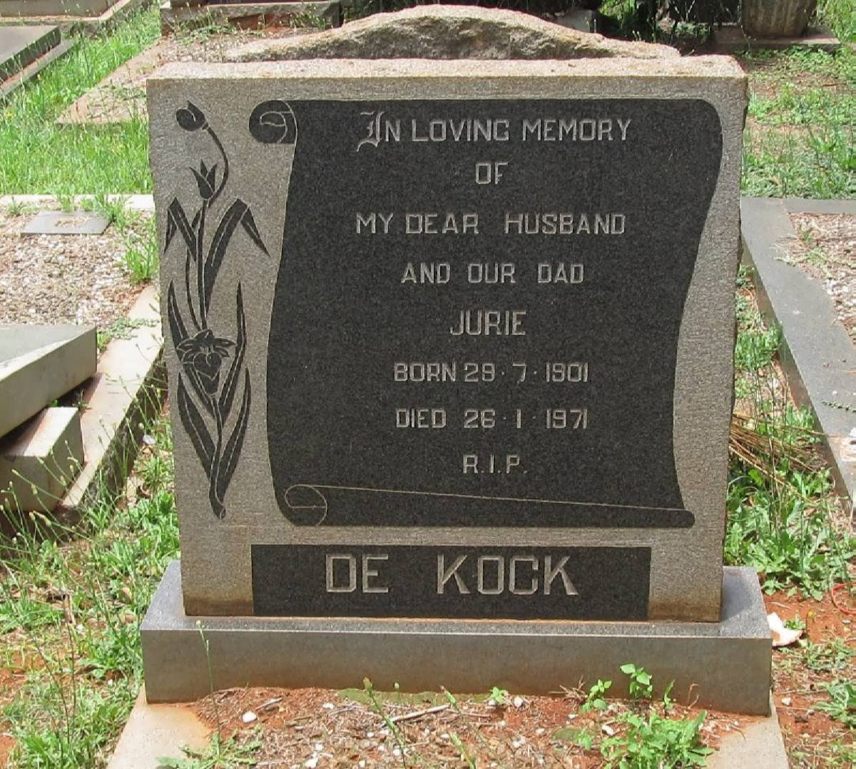 KOCK Jurie, de 1901-1971