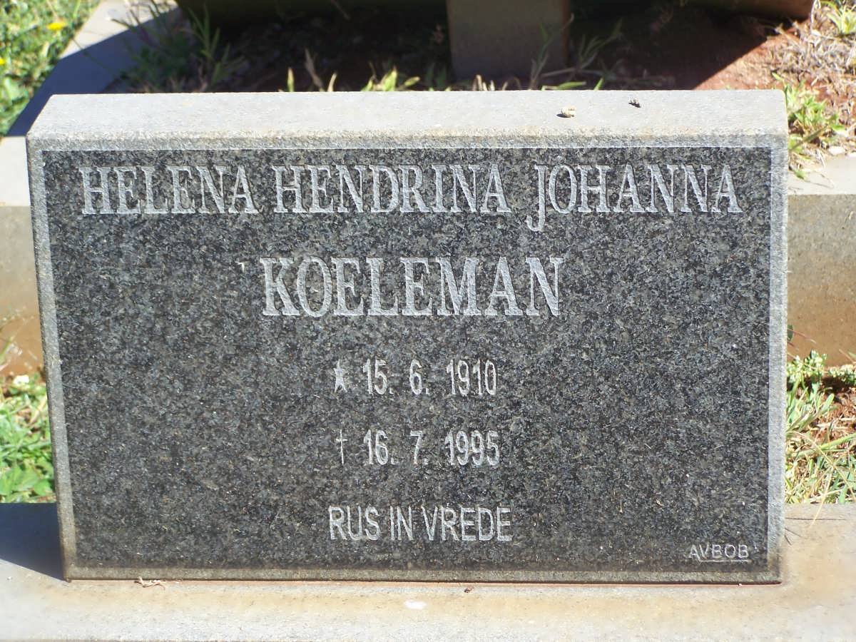 KOELEMAN Helena Hendrina Johanna 1910-1995