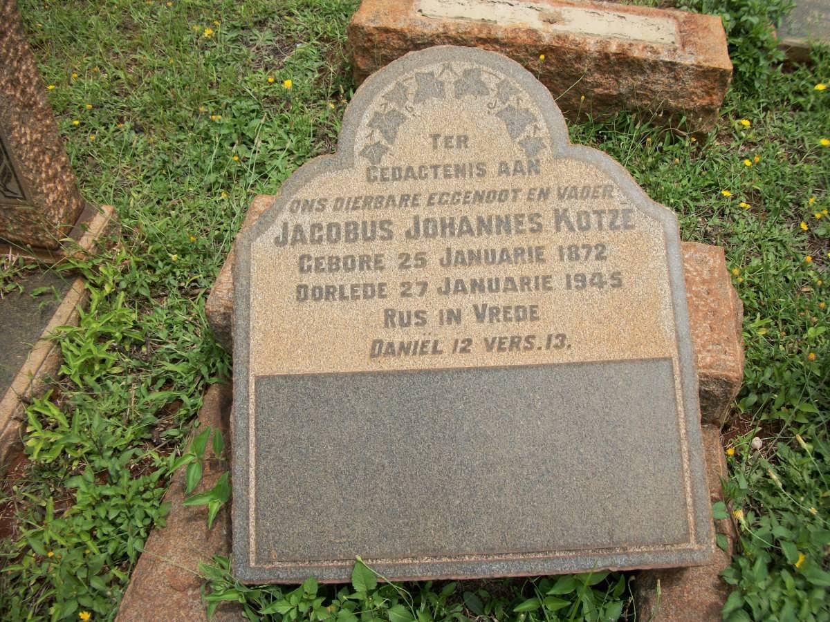 KOTZE Jacobus Johannes 1872-1945