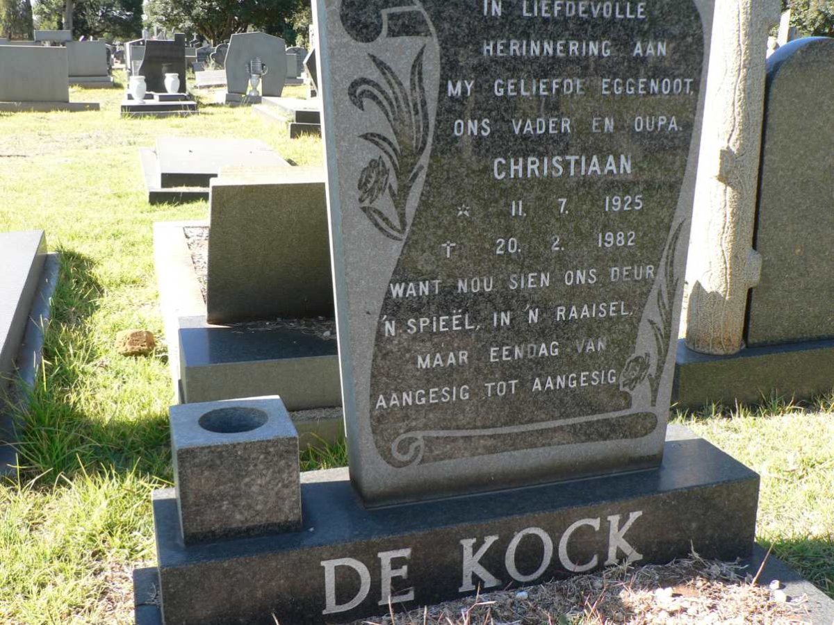 KOCK Christiaan, de 1925-1982