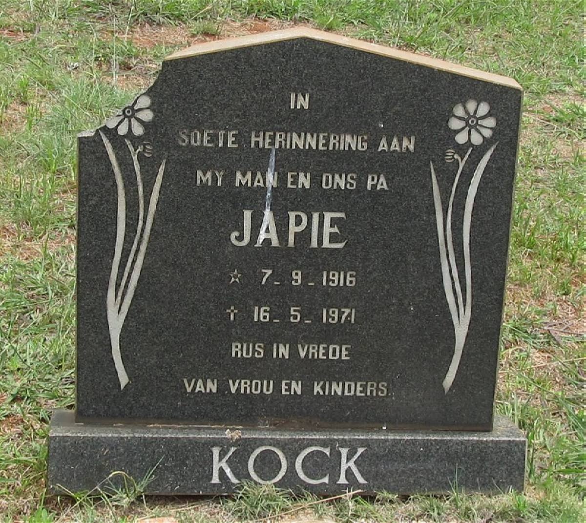 KOCK Japie 1916-1971