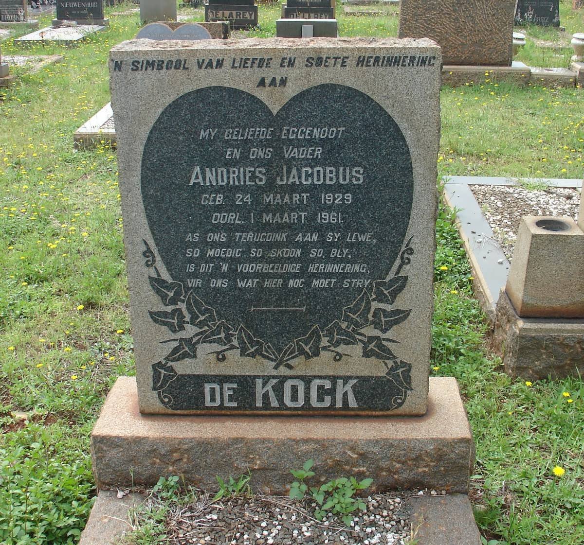 KOCK Andries Jacobus, de 1929-1961