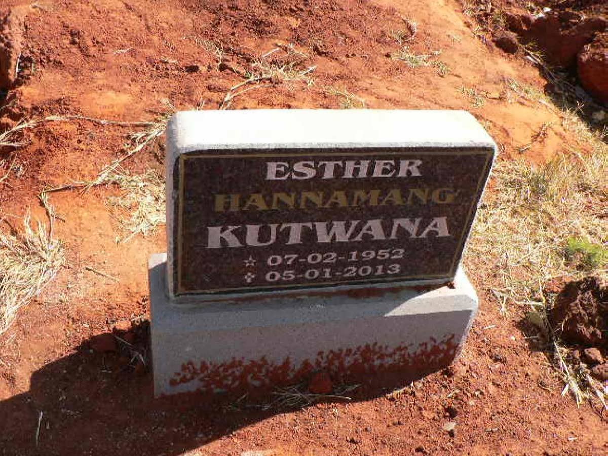 KUTWANA Esther Hannamang 1953-2013