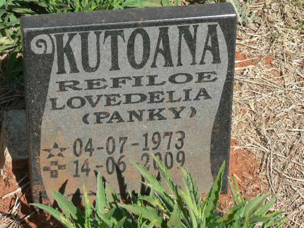KUTOANA Refiloe Lovedelia 1973-2009