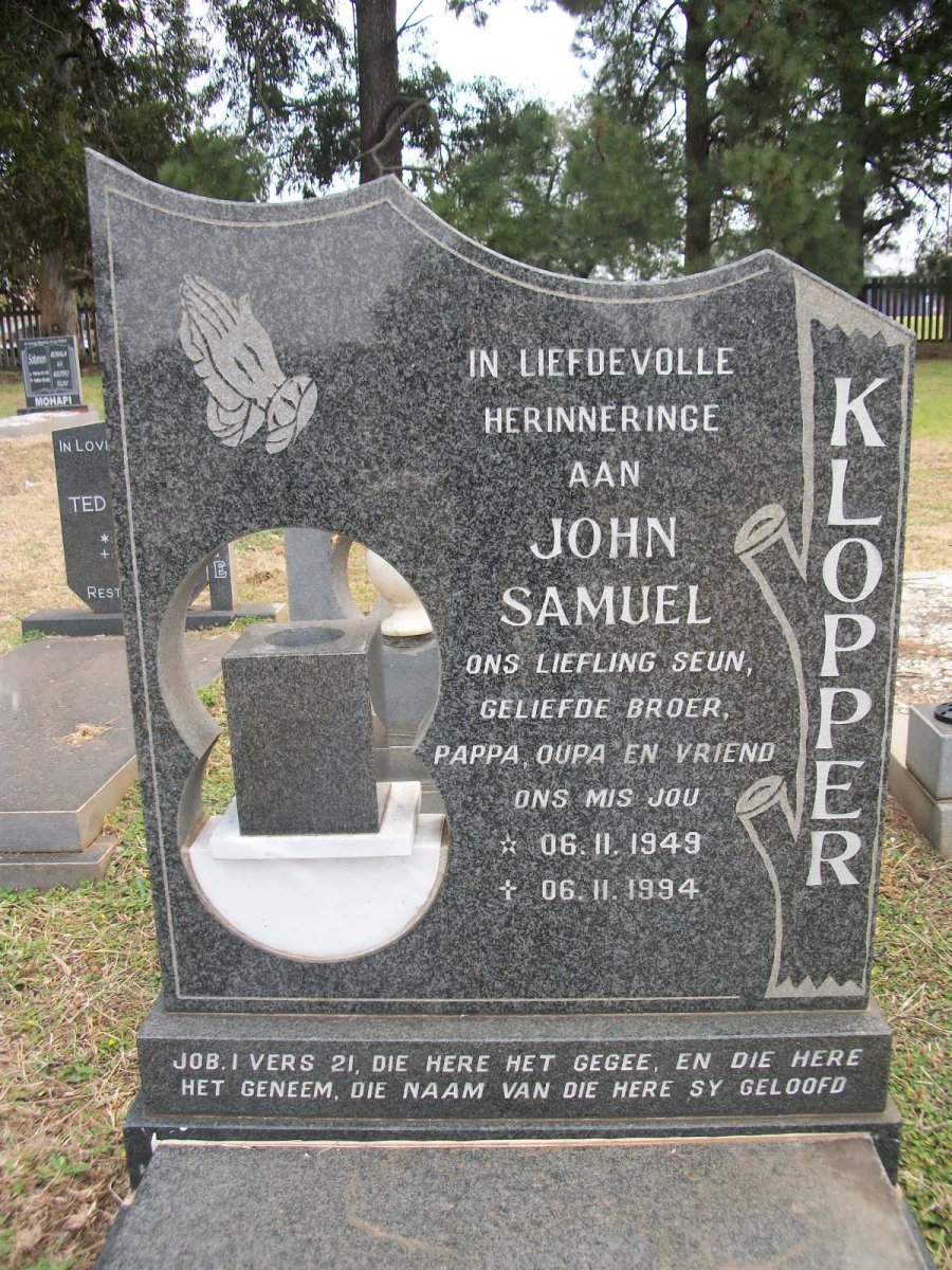 KLOPPER John Samuel 1949-1994