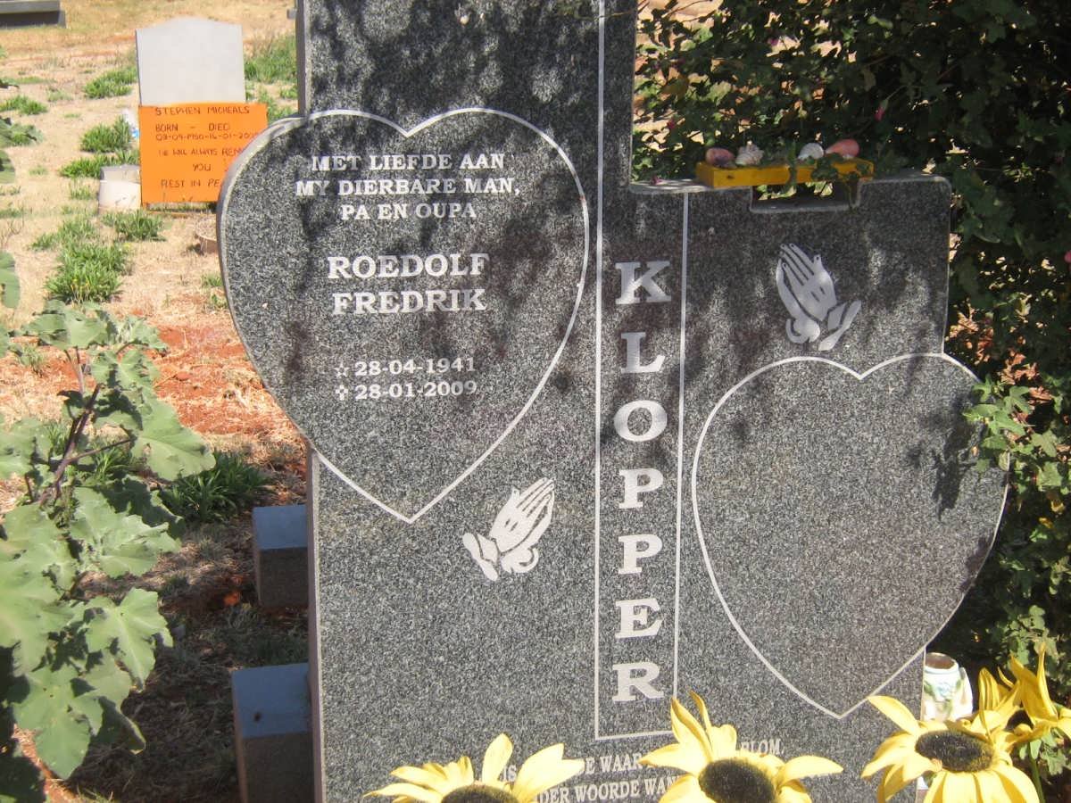KLOPPER Roedolf Fredrik 1941-2009
