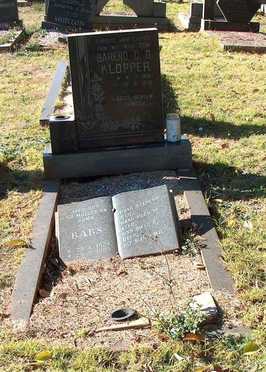 KLOPPER Barend G.D. 1916-1979 &amp; Babs 1924-1992