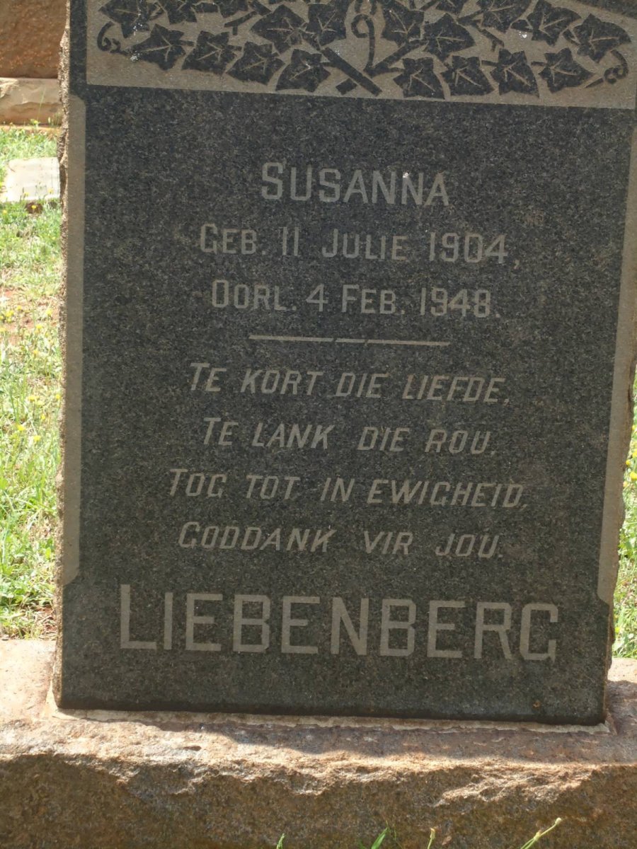 LIEBENBERG Susanna 1904-1948
