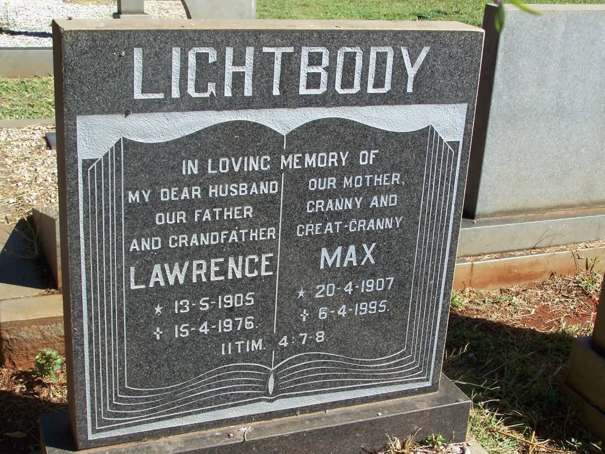LIGHTBODY Lawrence 1905-1976 &amp; Max 1907-1995