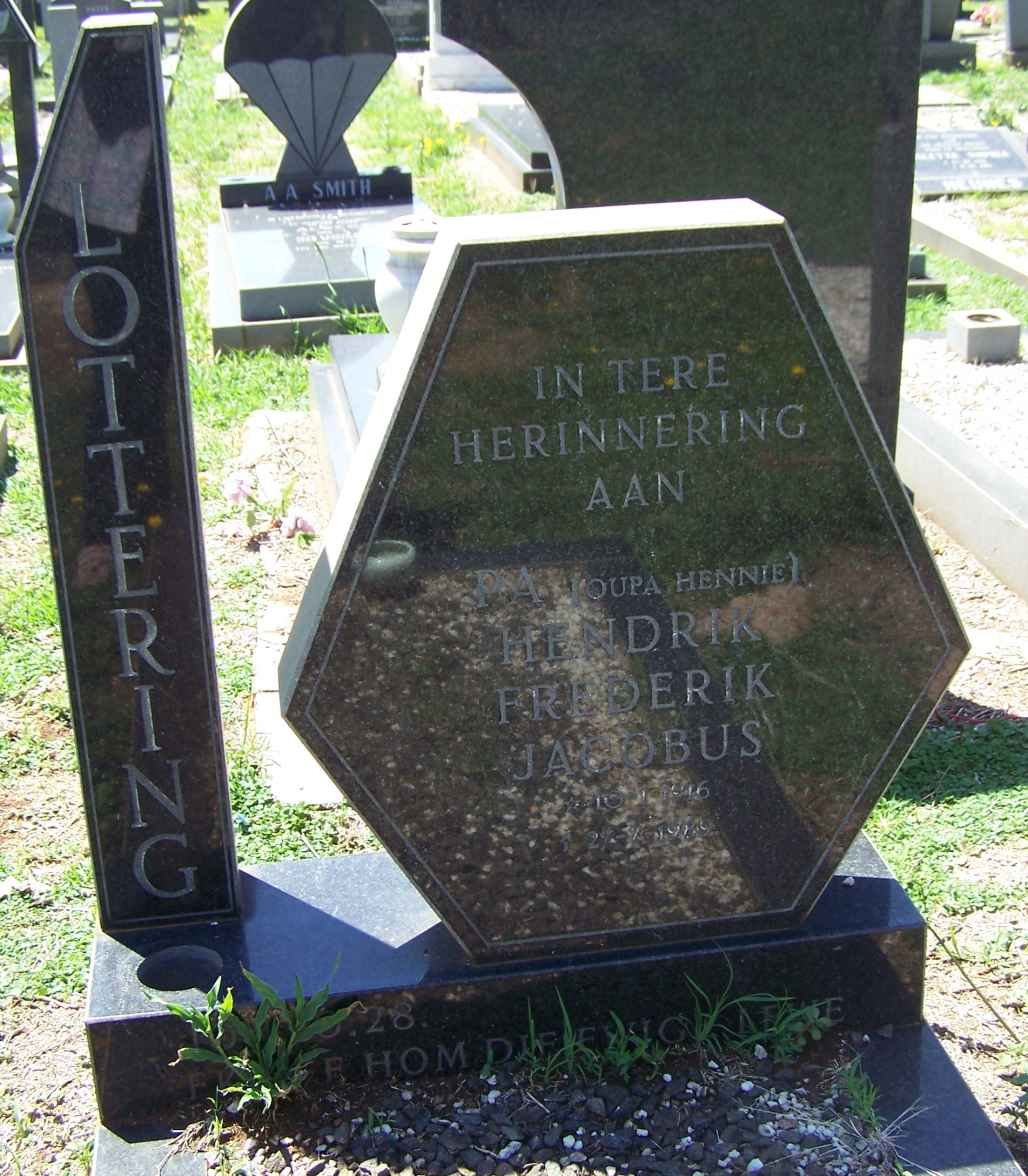 LOTTERING Hendrik Frederik Jacobus 1916-1989
