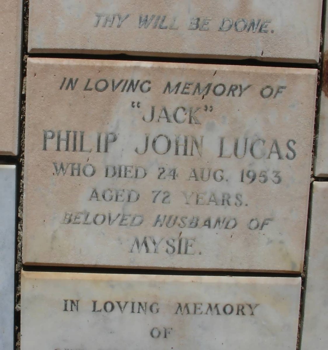 LUCAS Philip John -1953