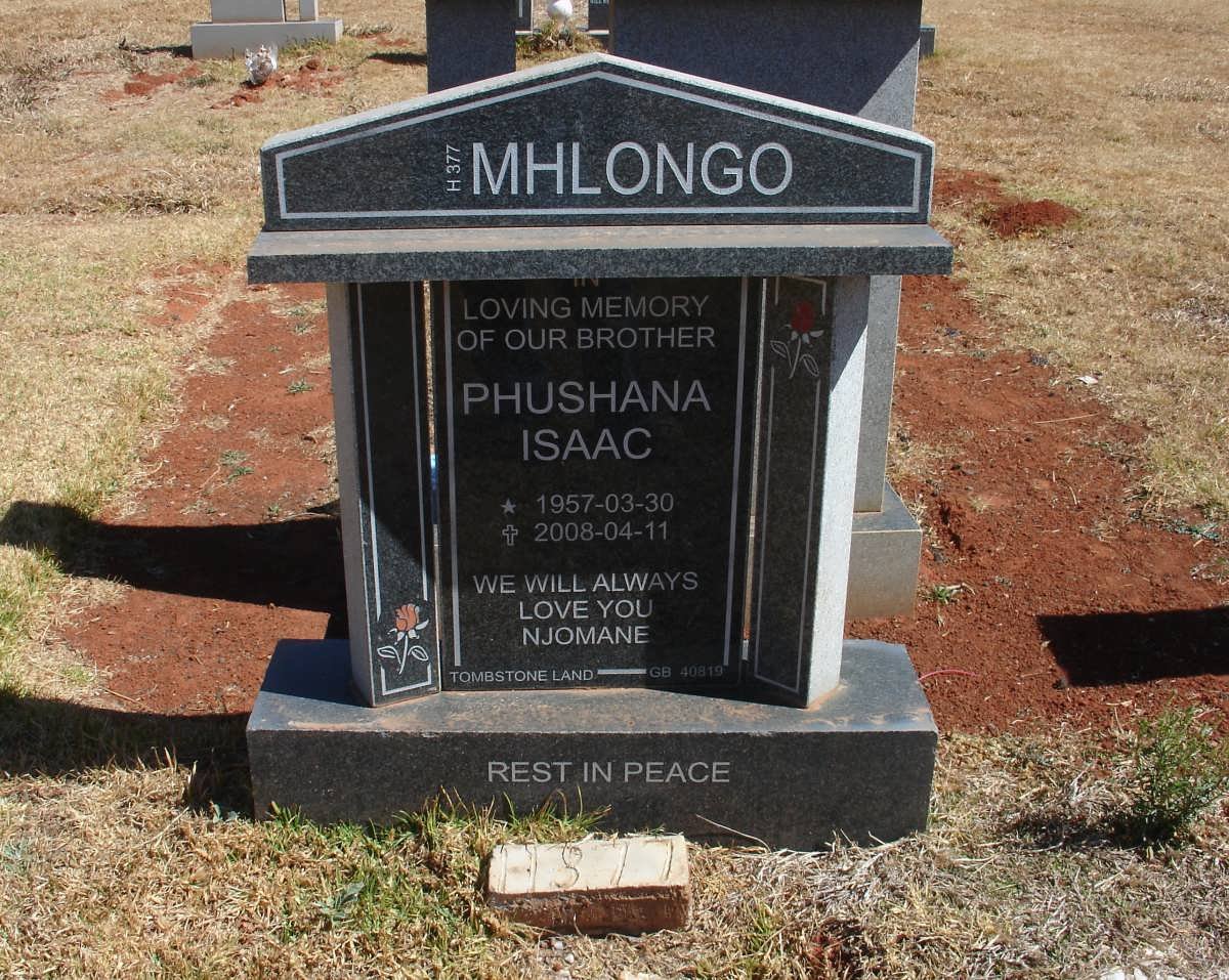 MHLONGO Phushana Isaac 1957-2008