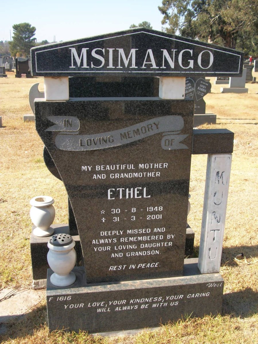 MSIMANGO Ethel 1948-2001
