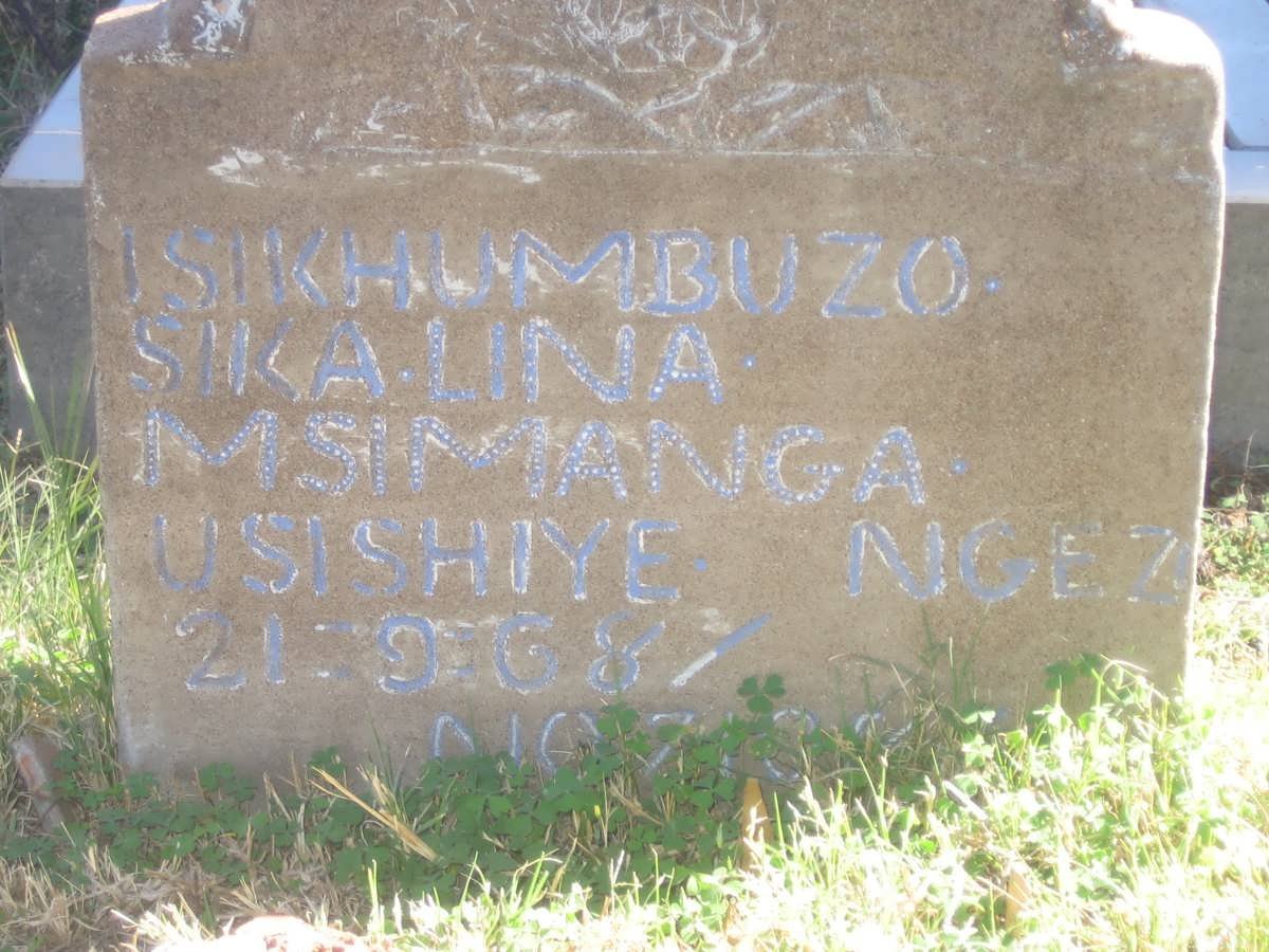 MSIMANGA Isikhumbuzo Sikalina -1968