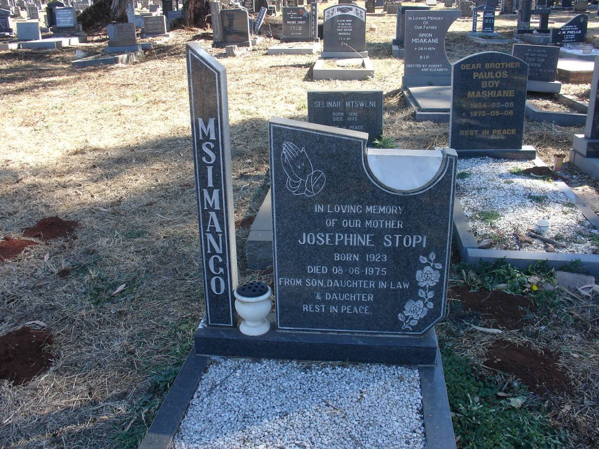 MSIMANGO Josephine Stopi 1923-1975