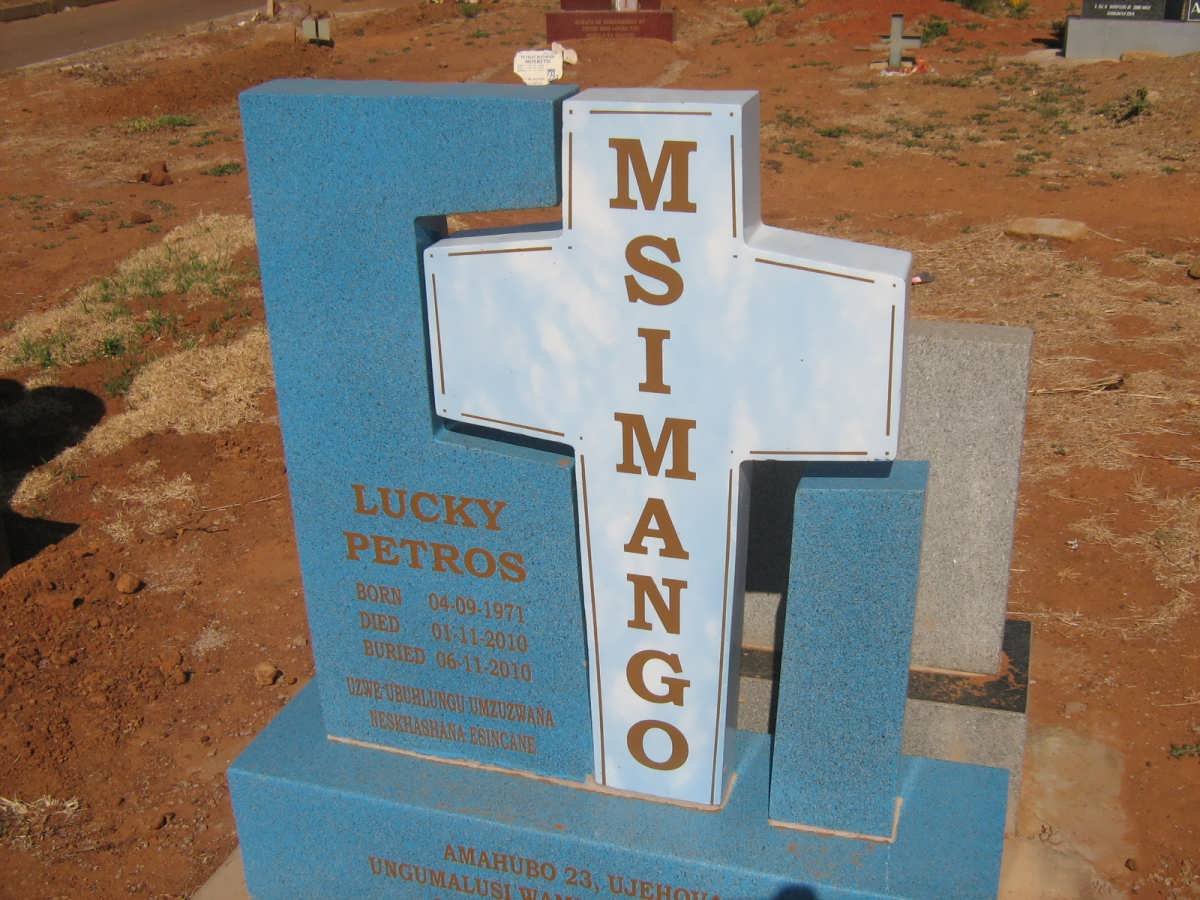 MSIMANGO Lucky Petros 1971-2010